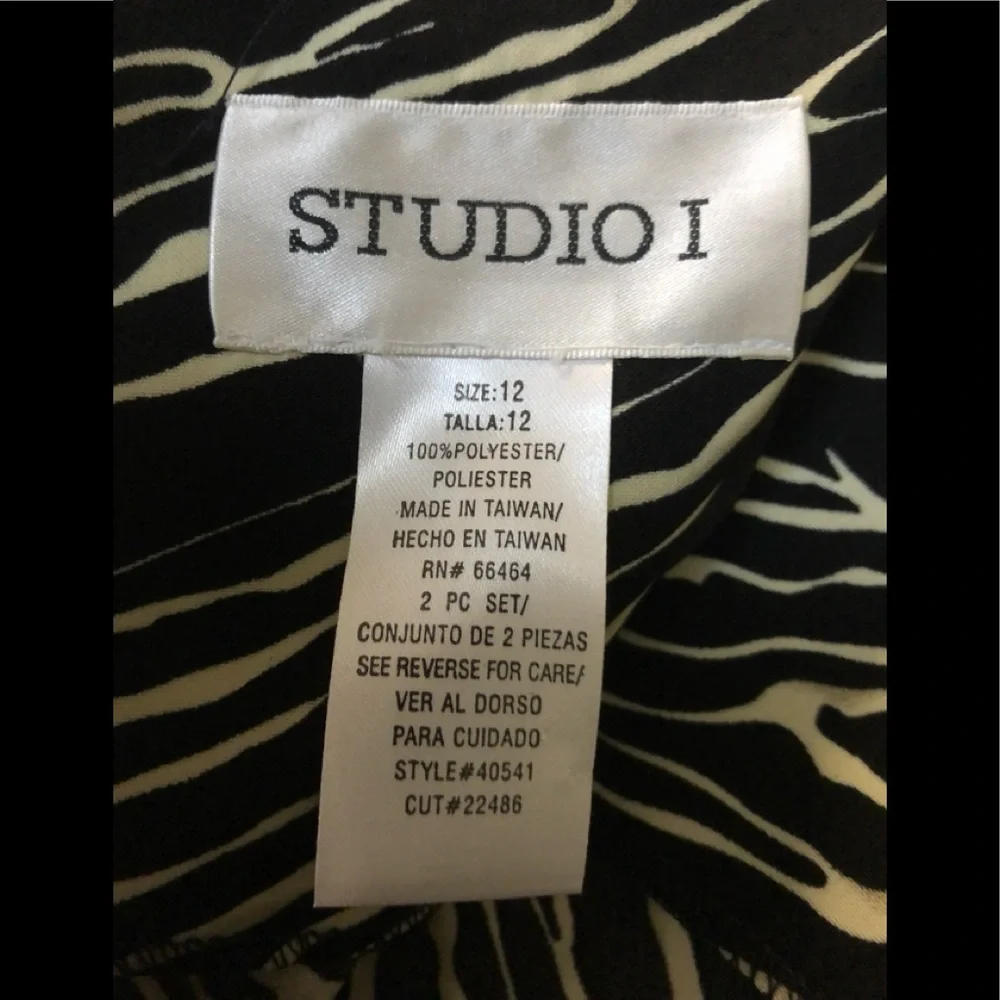 Studio I Sheath Dress sz 12 New with Tags Long Black white zebra - Picture 13 of 15